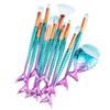 Mermaid Makeup Brush Set: 10-Piece Collection for Eyeshadow, Powder, Highlighter & Blush