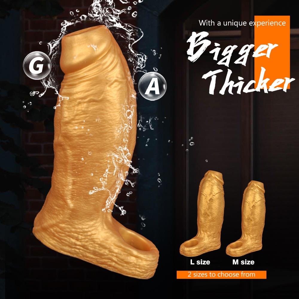 Male Hollow Penis Sleeve Penis Extensions Reuseable Condom Sex Toys for Men Intimate Goods Sex Shop for Men 18
