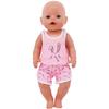 Doll Clothes Pink Skirt Flamingo Bkini,Bunny Hairpin,Shoes For 18Inch American Toy&43cm Baby Doll Accessories Birthday Gift