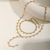 Stainless Steel Grinding Chain Round Bead Y-Shaped Fringed Necklace Bracelet Nc-2101