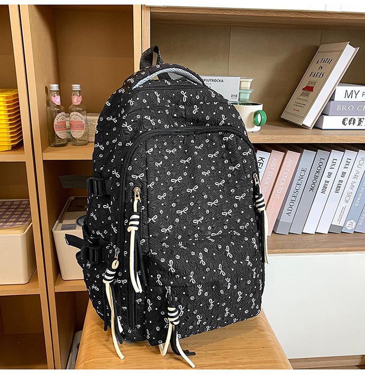 Simple casual backpack girl cartoon high value printed schoolbag campus versatile backpack