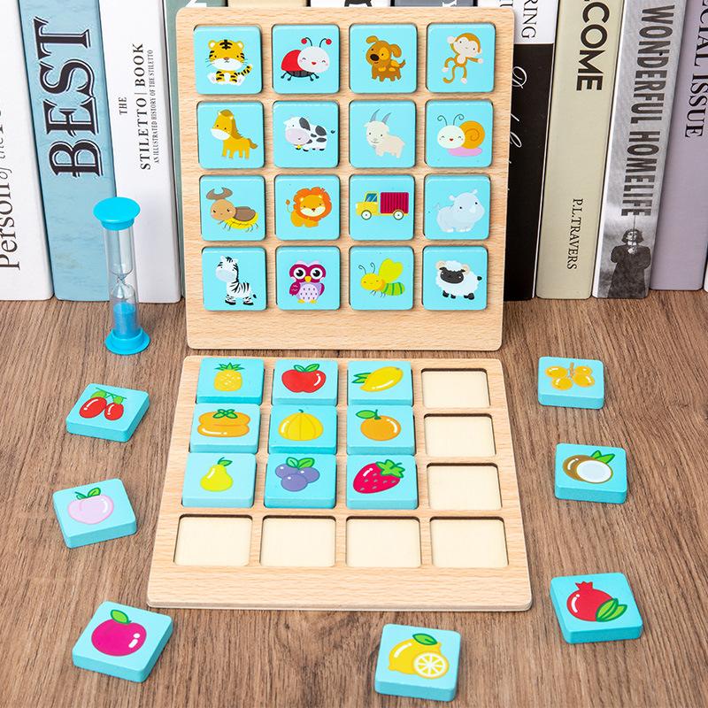 Children Wooden Puzzle Board Game Instant Po Memory Chess Baby Montessori Early Learning Educational Toys For Kids Gifts