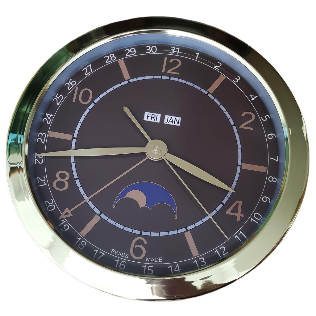 Leuchtende Lux Wandmontierte Metalluhr: Modernes Dekorationsstück für Wohnzimmer