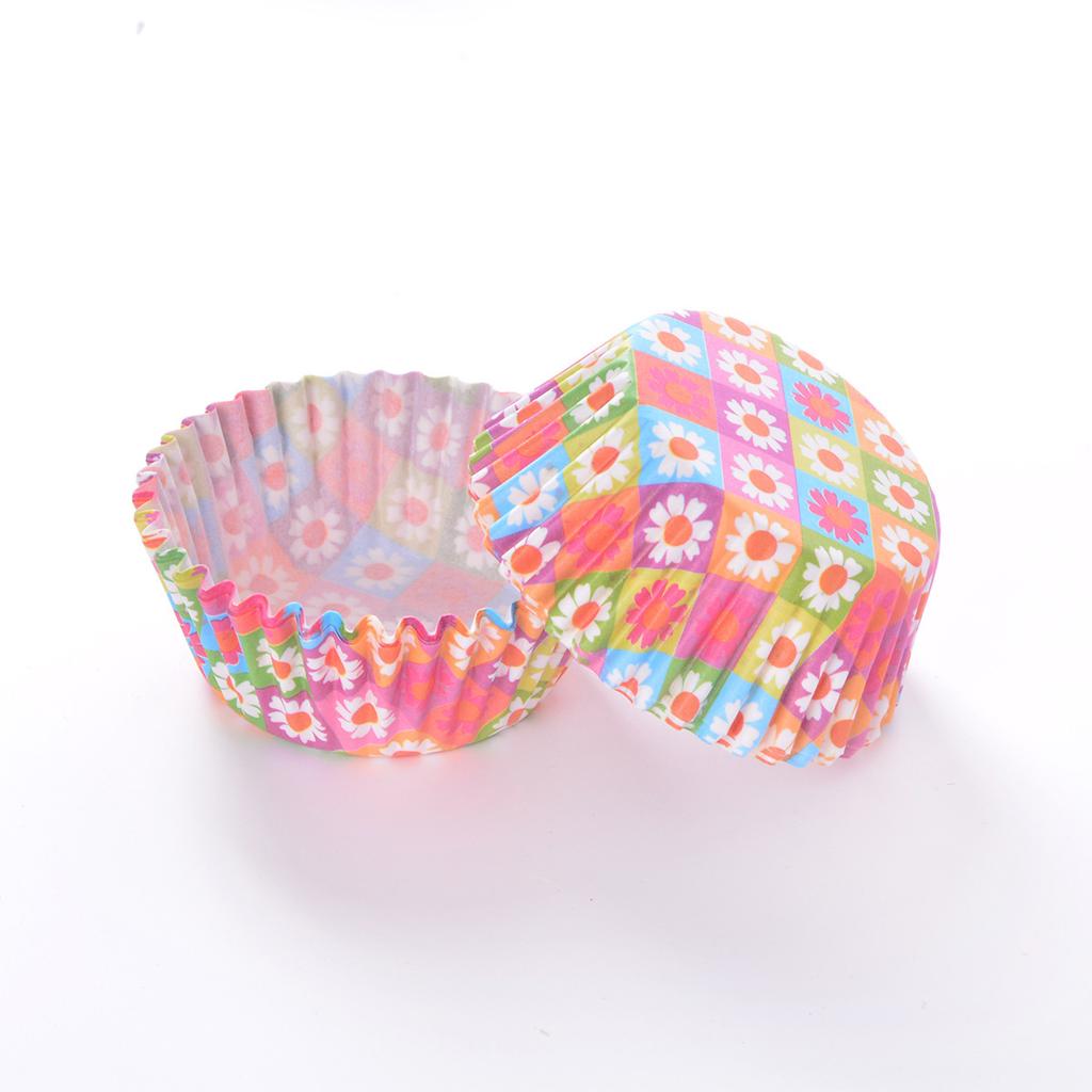 100PCS/set Shape Liner Box Cake Baking Muffin Paper Cup Party Tray Mold Decoration Rainbow Cupcakes of Any Color