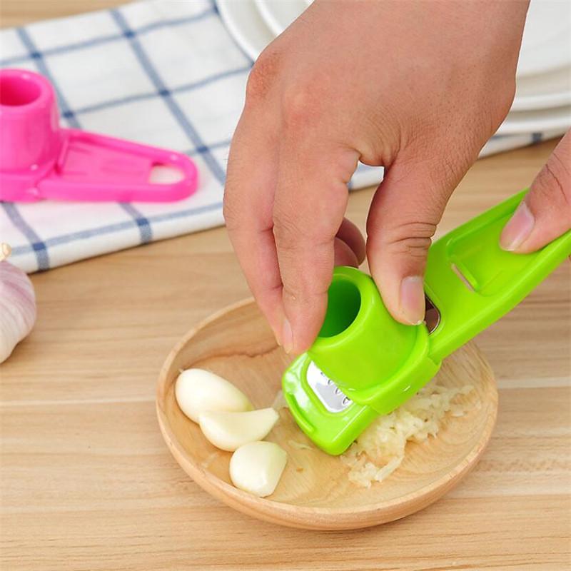 1PC Stainless Steel PP Garlic Presses Ginger Cutter Candy Color Plastic Grinding Tool Kitchen Grater Grinder