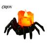 Reusable Small Night Lights Halloween Spider Tea Light Candle, Battery Operated Flameless Flickering LED Fake Realistic Plastic Wax Dripping