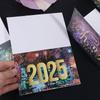 12pcs Foldable 2025 New Year Greeting Card Paper Invitations Cards  Party Favors