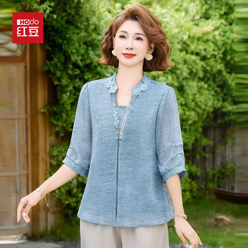 Hodo Women s Summer Chiffon Short-Sleeve Blouse 4XL