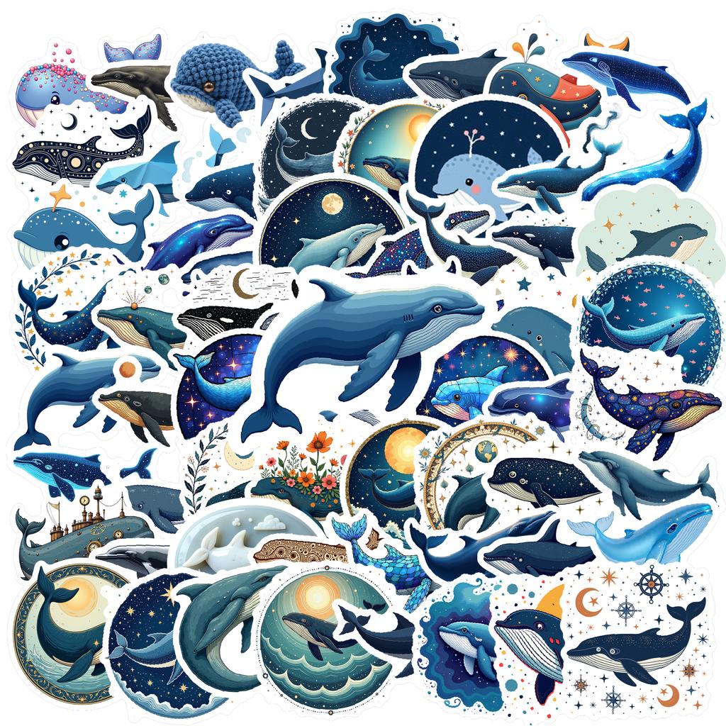 Waterproof Whale Stickers: Ocean Themed Vinyl Decals for Notebooks, Luggage, Instruments & More. Marine & Decorative Fun!
