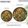 2D Flat ReligiousStained Glass Suncatcher, 6.3/7.87 Inch Religious Madonna Suncatcher, Pray Christmas Stained Glass Window Hanging Ornament