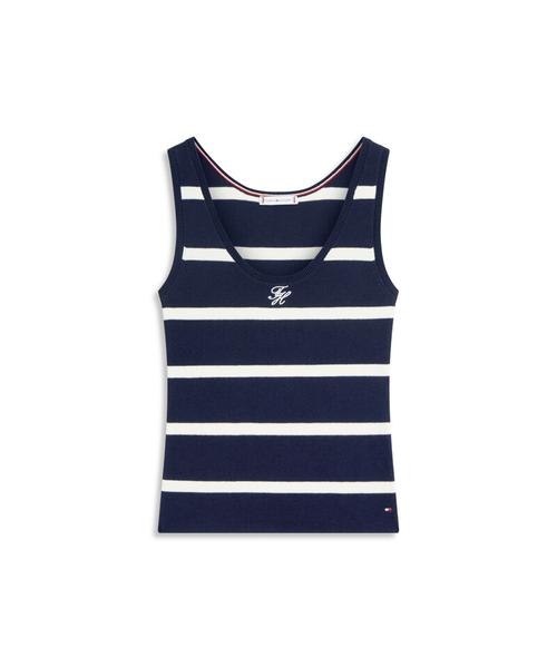 TOMMY HILFIGER Striped Cotton Tank Sweater (T22G1Kto051Wt10X1)