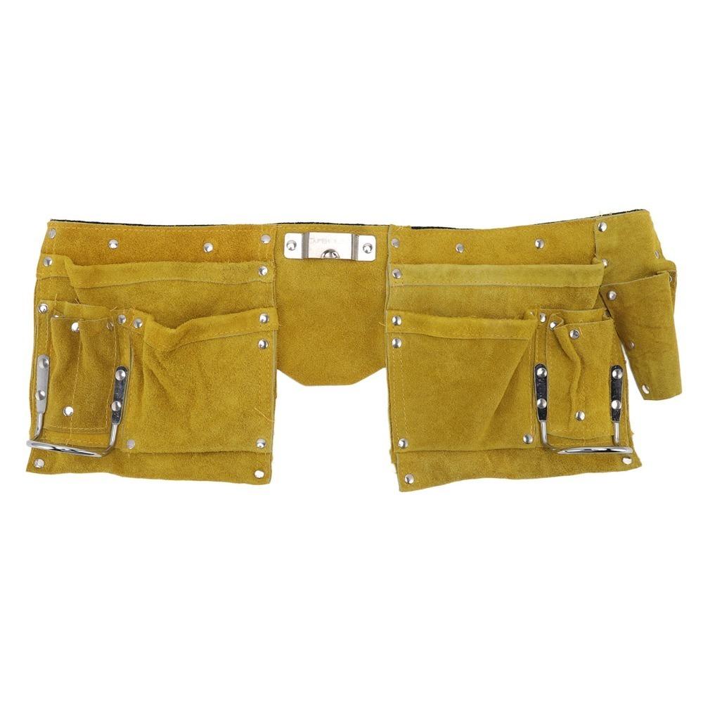 

Leather Leather Tool Belt Multiple Pockets with Quick Release Buckle Tool Waist Bag Portable Sturdy Carpenter Tool Belt