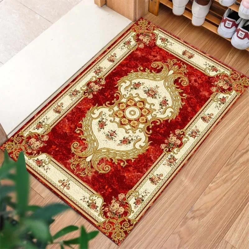 Vintage Royal Door Mat Decorative Rug for Home Entrance Living Room Bathroom Anti-Slip Suitable for Various Scenes