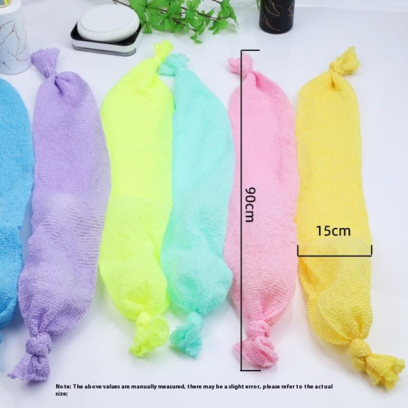 High Elasticity Frosted Long Shower Towel Shower Body Brush Bathing Massage Back Body Exfoliating Bathroom Wash Brush Bath Tools