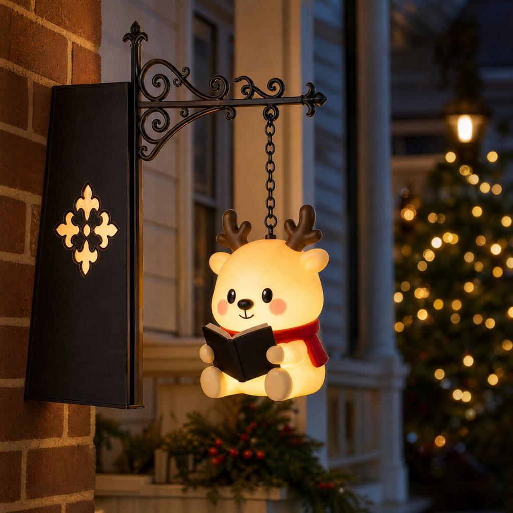 Christmas Bookshelf Lamp, Decorative Reading Light for Bookshelves, Desk and Bedside