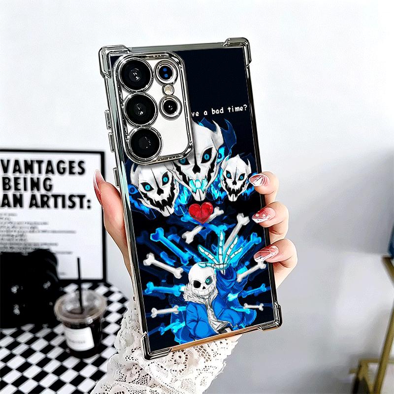 

U-Undertale S-Sans Plating Phone Case For Samsung Galaxy S24 S25 FE S26 Edge S23 Ultra S22 S21 Plus S20 Anti-Fall Airabag Cover Samsung S24 Ultra