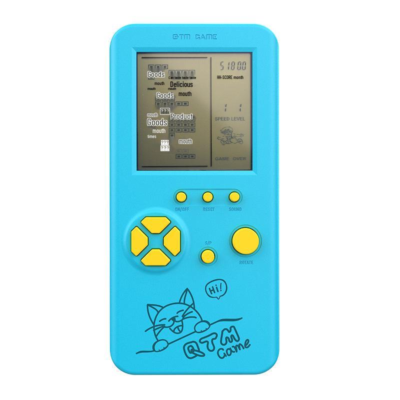 Consolă de joc portabilă Tetris 8090 cu ecran mare, prietenoasă cu ochii: Jucărie Educațională Clasică Nostalgică pentru Copii.