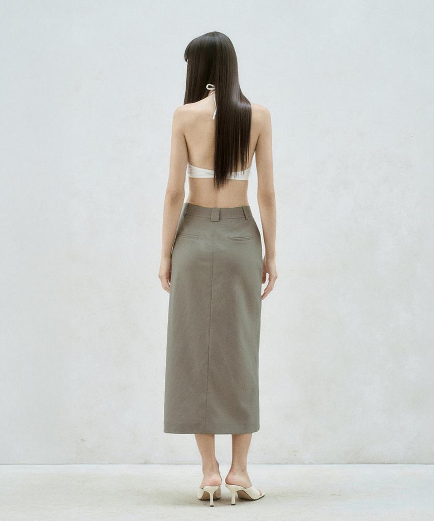 RE RHEE Front Slit Midi Skirt