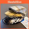 Grid Clashing Color Classic Wool Felt Newsboy Hat Color Blocking Fall Use Winter