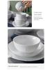 Jingdezhen High-Value White Porcelain Tableware Set: Underglaze Color Relief Bowl and Plate Collection