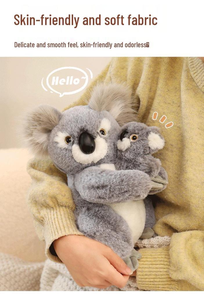 Mother and Child Koala Plush Toy with Little Panda - Children's Gift Ornament