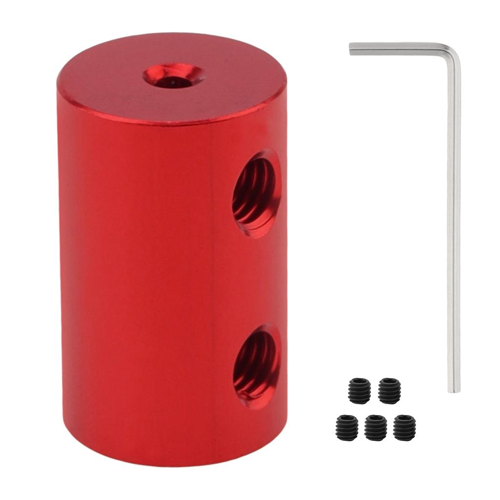 1PCS Rigid Shaft Coupling Aluminum Alloy Red Motor Coupler Connector Sleeve for RC / Airplane / Boat Motor Accessories with M4 Screws