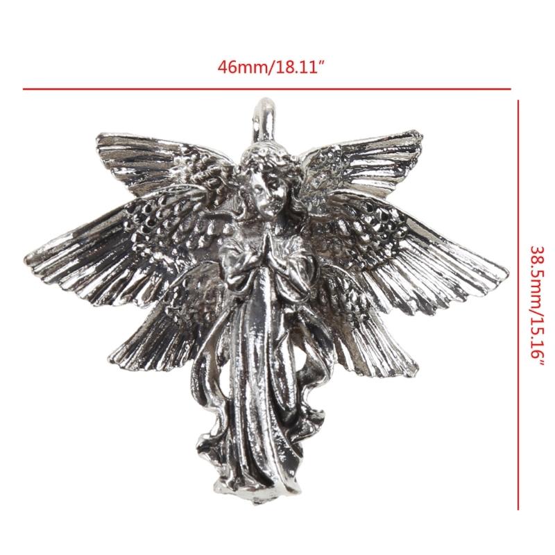 Antique Silver Angel Charm Pendant for DIY Jewelry Making Necklace Bracelet Handcraft Works Distressed Angels 6 Wings