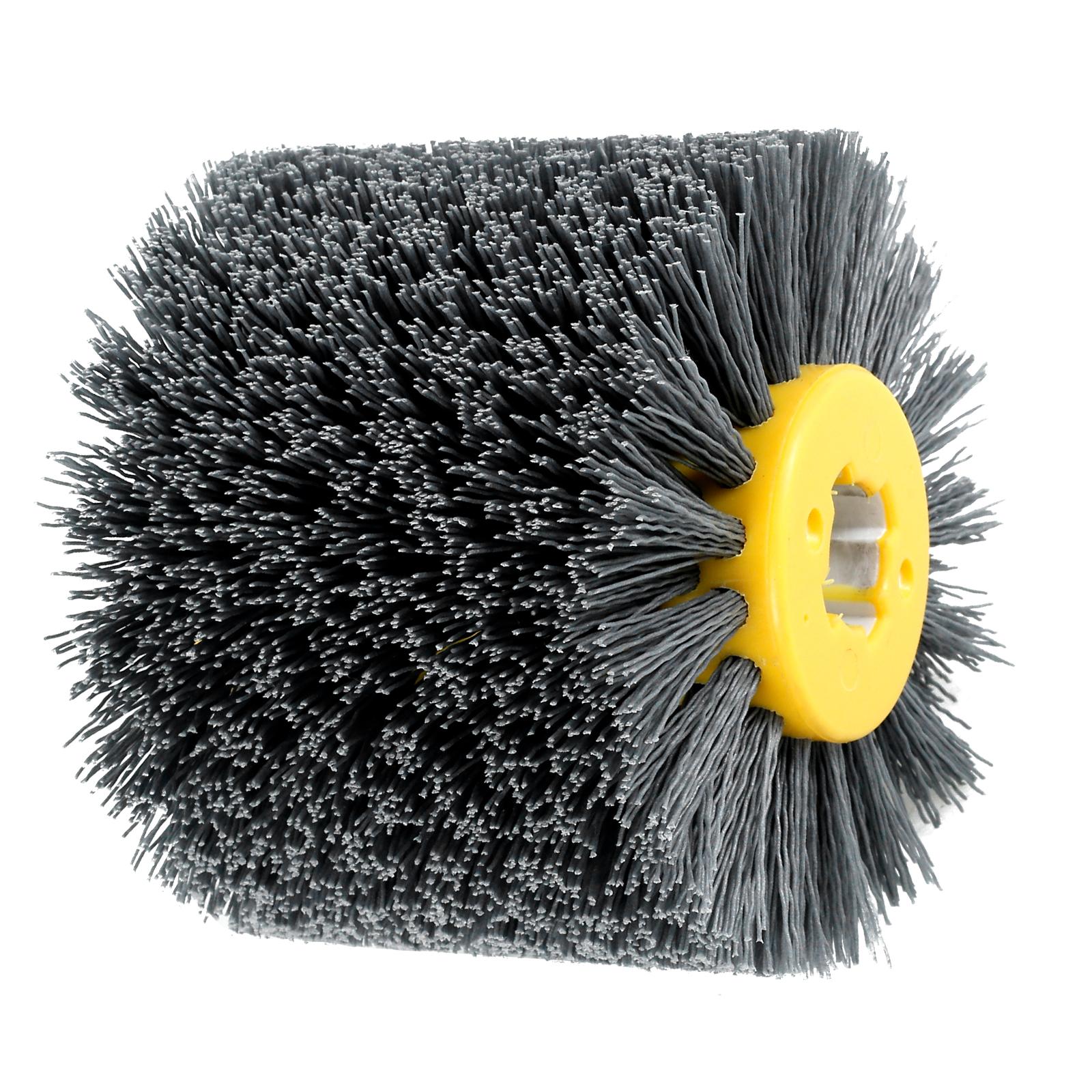 

1/2Pcs 80/120/320Grit Abrasive Wire Drawing Wheel Nylon Wire Drum Burnishing Brush Wear-Resistant Wheel Surface Sanding for Wood 120