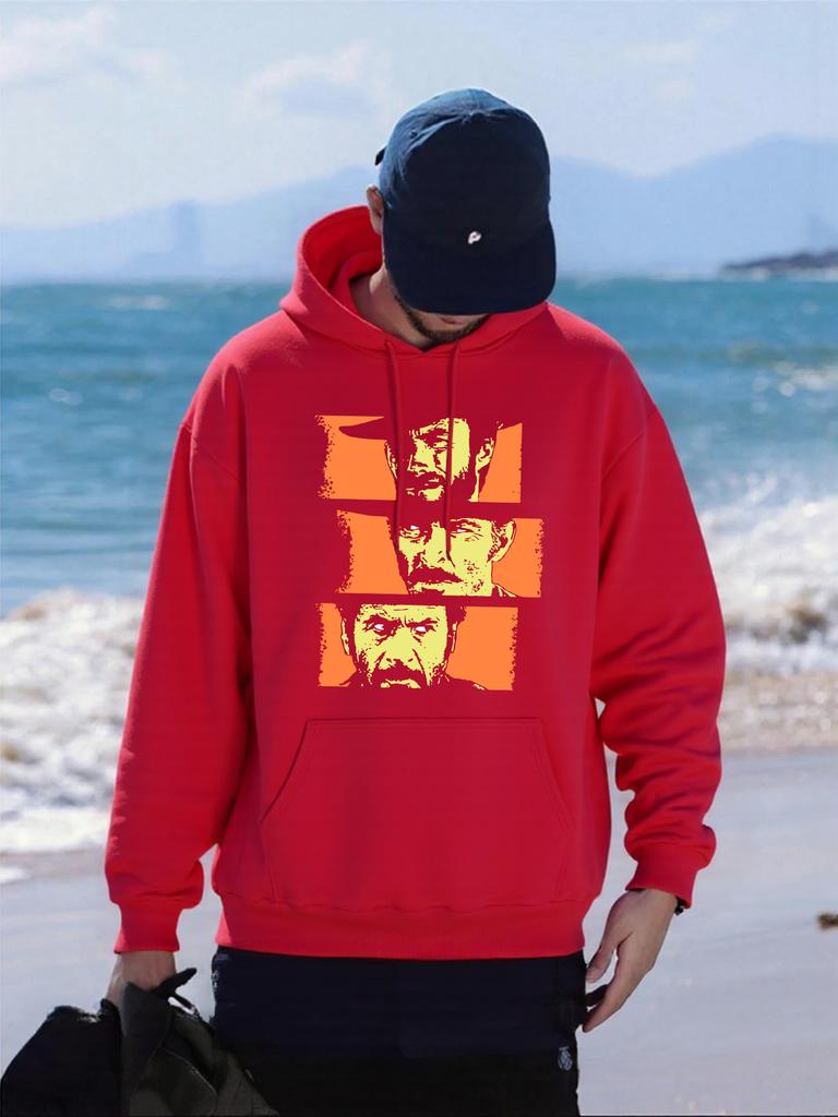 Three Golden Men Printing Man Hoody Multicolor Pocket Hoodies Casual Fleece Hoodie Unisex Comfortable Hip Hop Male Pullovers