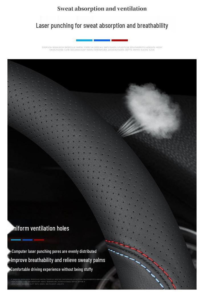 Coprivolante in Vera Pelle D-Shape Ultra-sottile Traspirante Antiscivolo