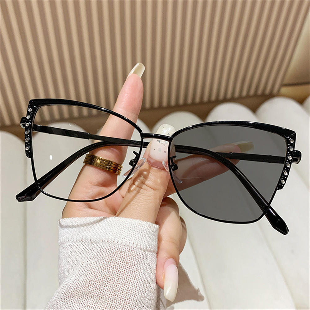 Women’s Glasses Rhinestone Detail Anti Radiation Glasses Blue Light Glasses Embellished Computer Eyewear For Computer