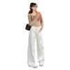 Damen Weiße High-Waist Wide-Leg Jeans - Frühling 2025 Trend: Schlankmachend, Bodenlang, Allround-Stil