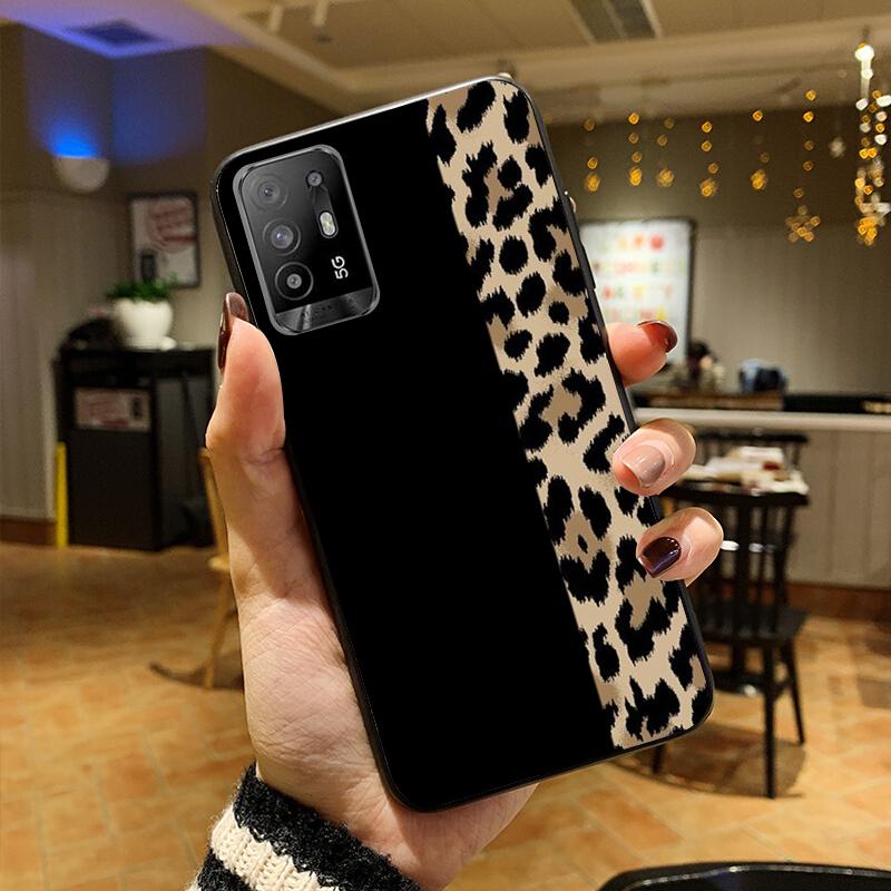 Leopard Phone Case for OPPO A54 A74 A94 A53S A9 A5 A15 A16 A91 A96 A76 Reno8 8Pro Reno2 Z