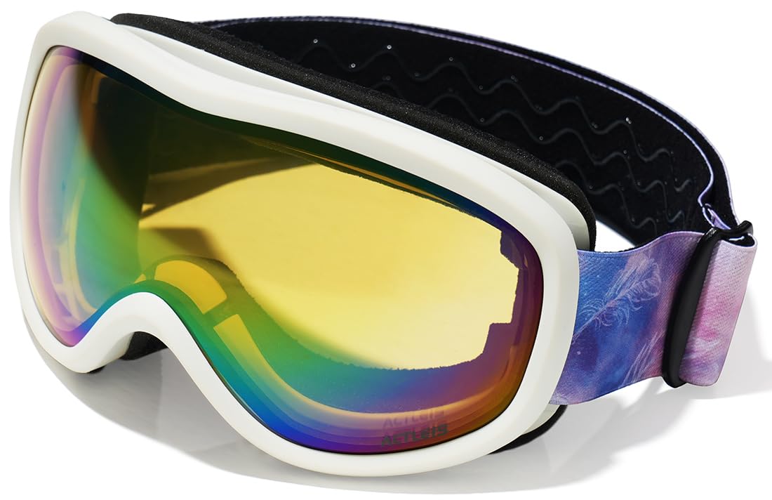 

Acrace Ski Snowboard Glasses UV 13 One Size Fits Most Goggles, Dual-Layer Lens, Goggles, Compatible, Anti-Fog, Protection, Windproof, Dustproof,