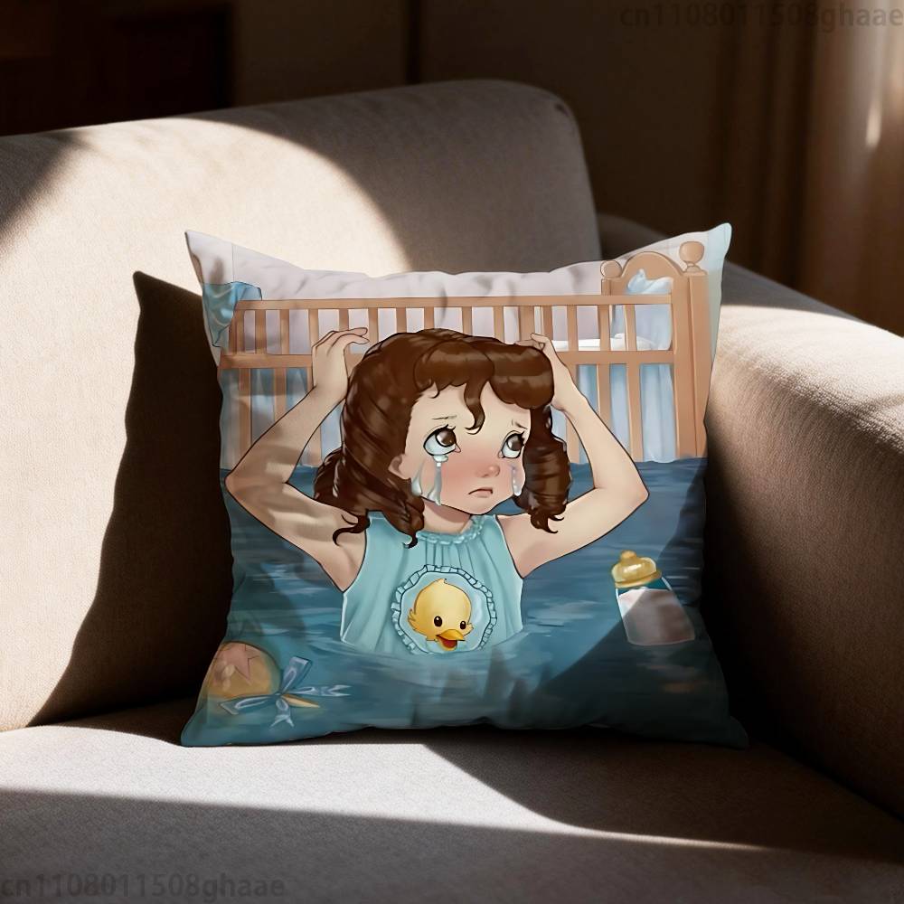 MMelanie Martinez Singer Pillow Case Square DoubleSided Printing Short Plush Sofa Cushion Cover Bedroom Bedside Pillow