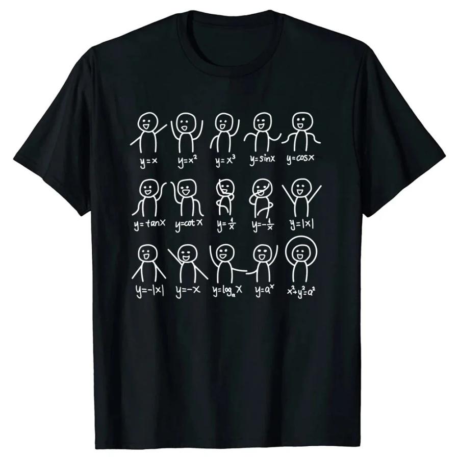 Funny Birthday Gift Algebra Dance Figures Math Equation T Shirts Graphic Streetwear Short Sleeve Style T-shirt Men Clothing