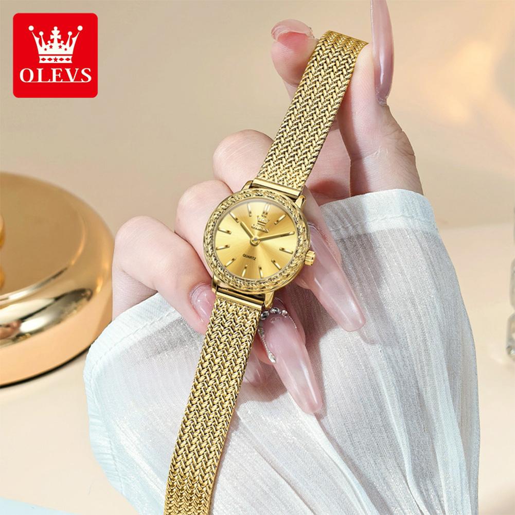 OLEVS Women's Watches Simple Fashion Original Watch Stainless Steel Mesh Strap Waterproof Luminous Watches For Women