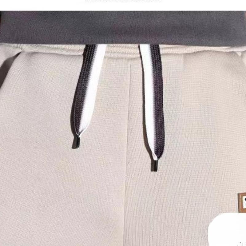 Spodnie męskie Colorblock Spodnie męskie Spodnie męskie zimowe pluszowe cargo ze ściągaczem w pasie Kieszenie na kostce Kontrastowe spodnie sportowe