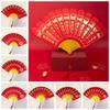 Traditional Fan Design Red Envelope with Chinese Knot Tassel Wedding Money Bag Bonus Paper Hongbao Lucky Money Packet Birthday