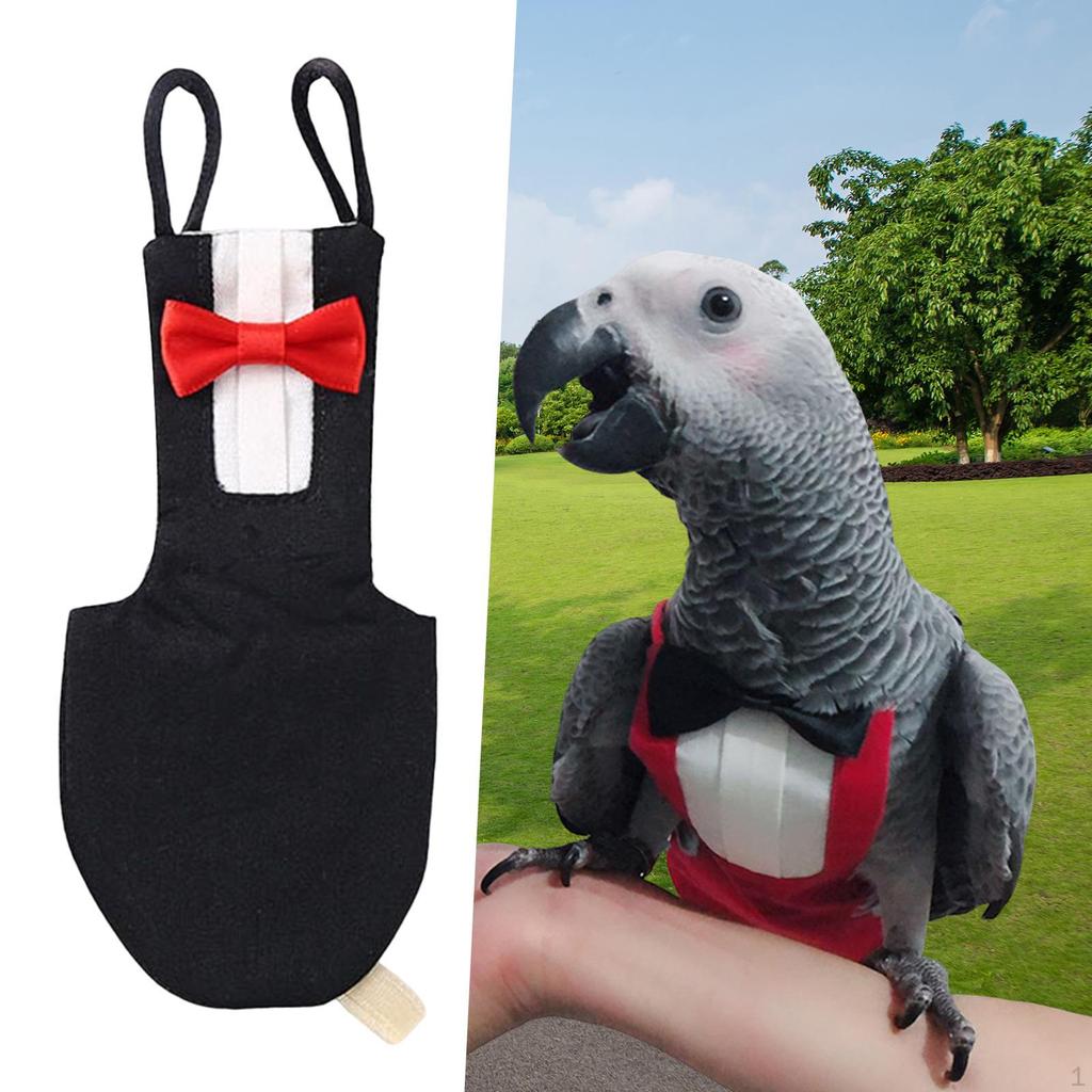 Cute Parrots Suit Washable Pet Clothes with Bow Tie Bird for Festival Decor