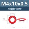 Yigu Red Mica Paper Washer Gasket M2-M20 Flat Washer