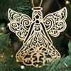 Wooden Angel Christmas Ornaments Rustic Angel Hanging Ornament with Hollow Design for Winter Xmas