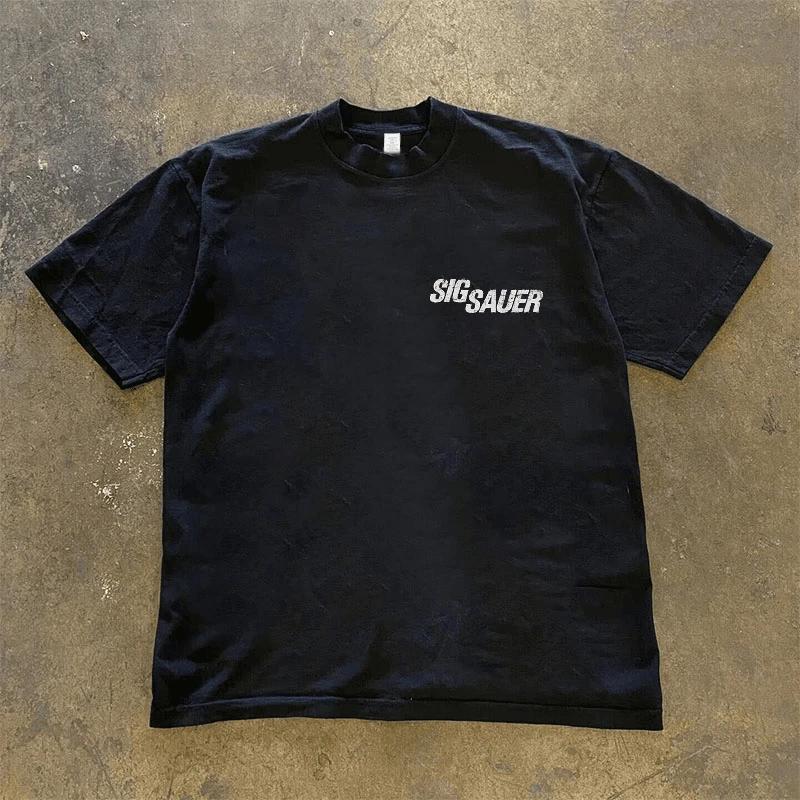 Pánské grafické tričko Sigsauer M17 100% bavlna, odvádějící pot, prodyšné, vysoce kvalitní, ležérní tričko pro snadný pohyb