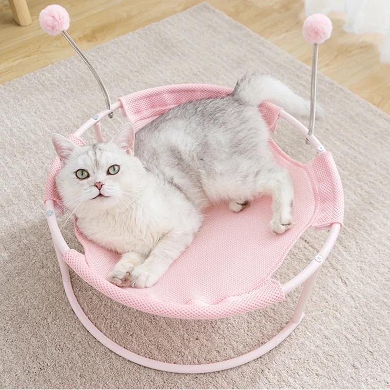 Cat Hammock Elevated Bed Frame Furniture Kittens Swing Cats Nest Hanging Permeable Cat Chair Removable Cleaning Pet Supplies