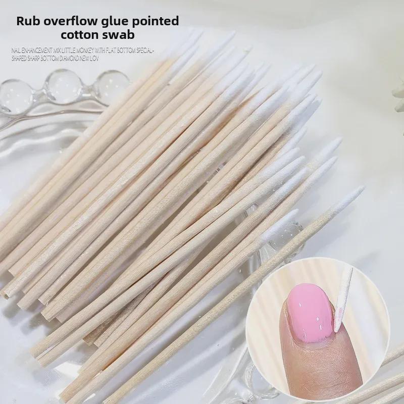Ultra-Fine Disposable Cotton Swabs for Nail Art – Precision Pointed for Cleaning Nail Grooves