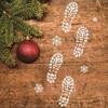 Holiday Stencils Christmas Snowflake Stencils Template Santa Footprint Reusable Drawing Template Christmas For Painting On Wood