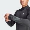 adidas Camiseta Deportiva AEROREADY Brandlove de Media Cremallera Color Sólido Casual Moda Deportiva Manga Larga Camisetas para Hombre Negro IN5577
