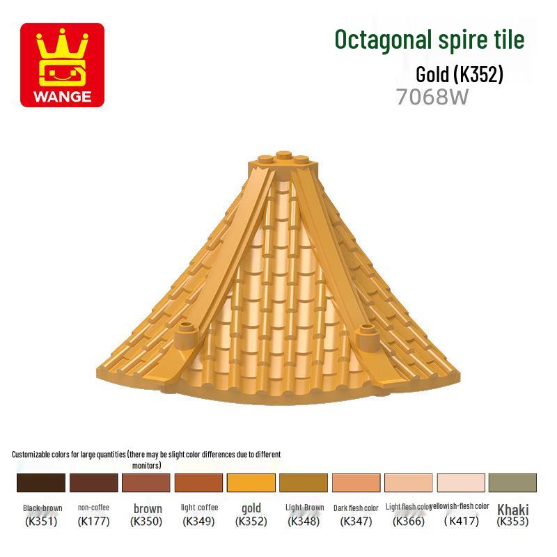 

Wange 7068W Compatible Building Blocks: Octagonal Pointed Roof Tile Accessories 0.1 kg (Approx. 5 pcs)