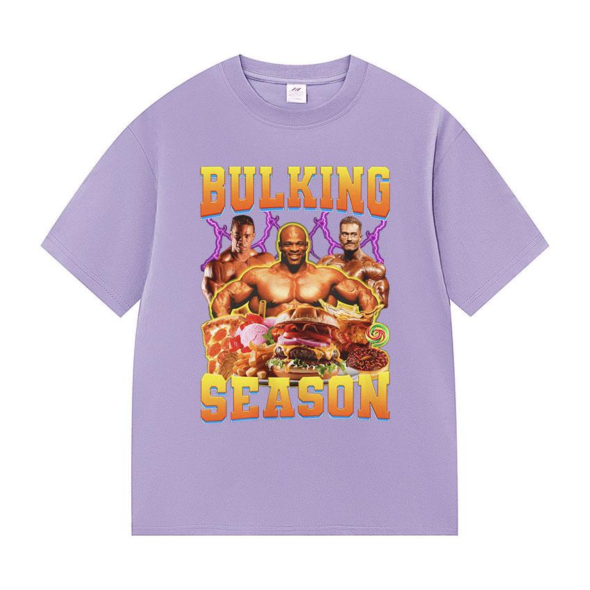 Bulking Season Kevin Levrone Funny Gym Meme T-Shirts Men fashion print Short Sleeve T-shirt Unisex summer Cotton Tees Streetwear