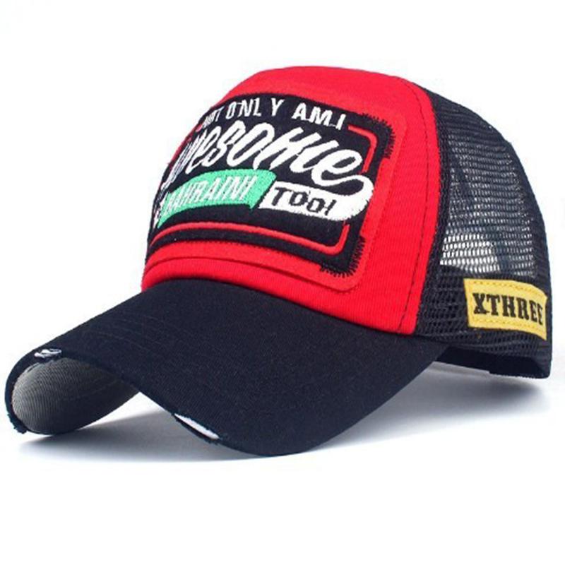 Spring And Summer New Mesh Embroidery Letter Awesome Baseball Cap Women's Baseball Cap Mesh Hat Men's Outdoor Sunscreen Cap